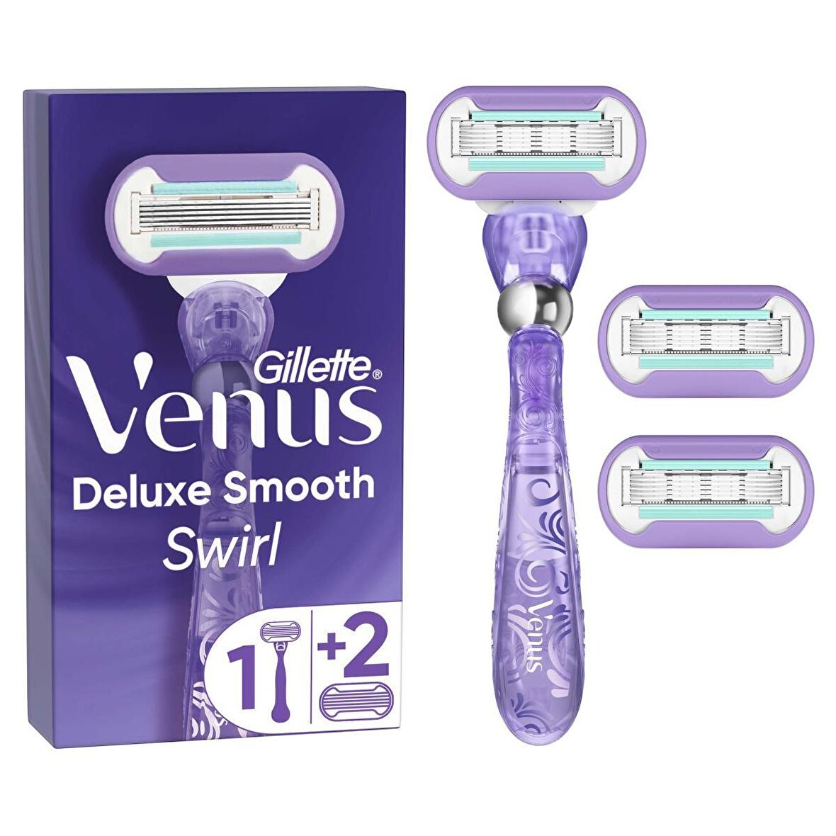 Gillette Venüs Swirl Kadın Tıraş Makinesi + 3 Yedek Tıraş Bıçağı